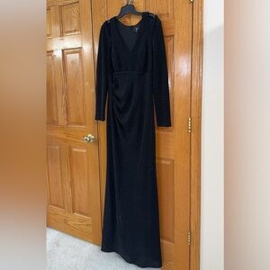 Xscape Black Long Sleeve Formal Dress